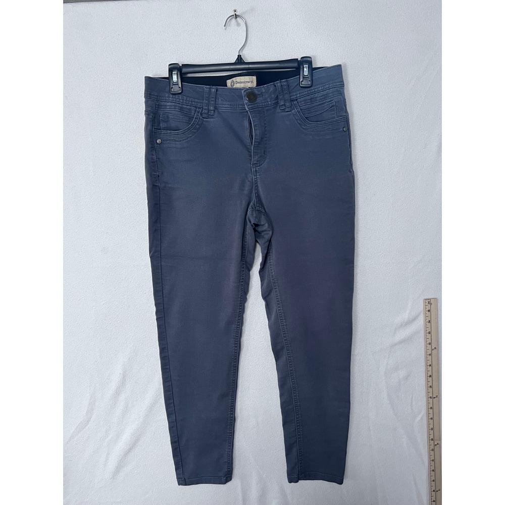 Democracy Womens 10 Gray Ab Technology Skinny Pants Charcoal Stretch Slim Fit